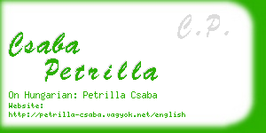 csaba petrilla business card